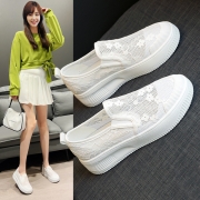 Small Fragrant Wind Mesh White Flat Shoes