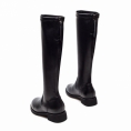 Winter leather over the knee chunky heel elastic high boots